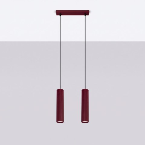 Sollux Lighting Lampa wisząca KARBON 2 burgund