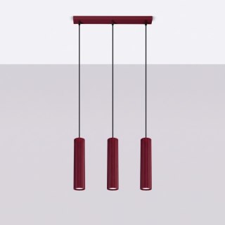 Sollux Lighting Lampa wisząca KARBON 3L burgund