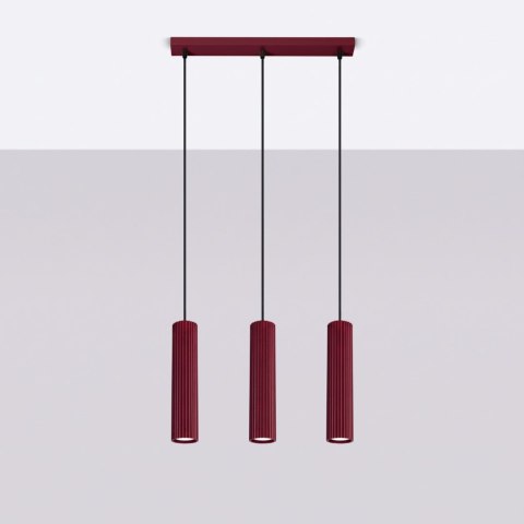 Sollux Lighting Lampa wisząca KARBON 3L burgund