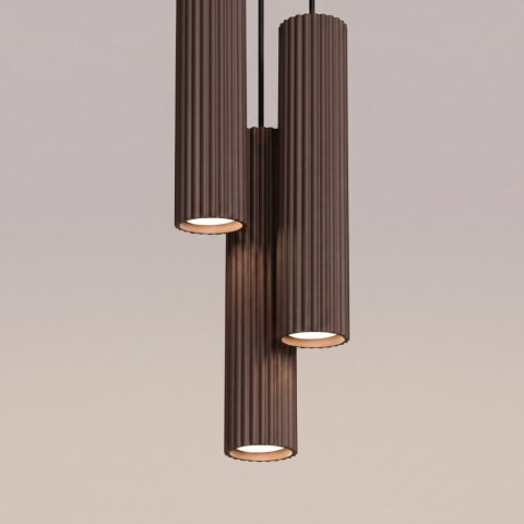 Sollux Lighting Lampa wisząca KARBON 3P brązowa