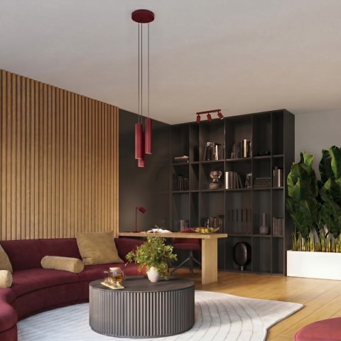 Sollux Lighting Lampa wisząca KARBON 3P burgund