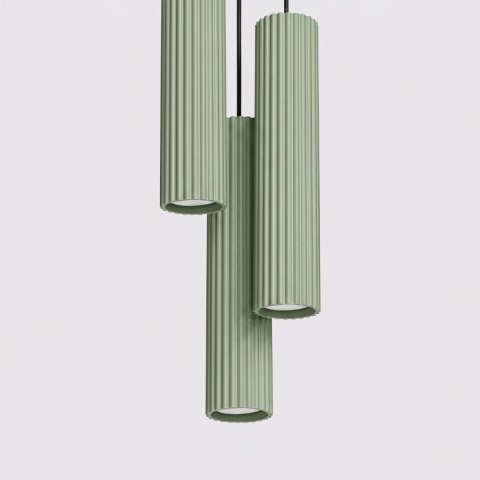 Sollux Lighting Lampa wisząca KARBON 3P szałwiowa