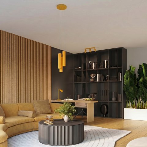 Sollux Lighting Lampa wisząca KARBON 3P żółta