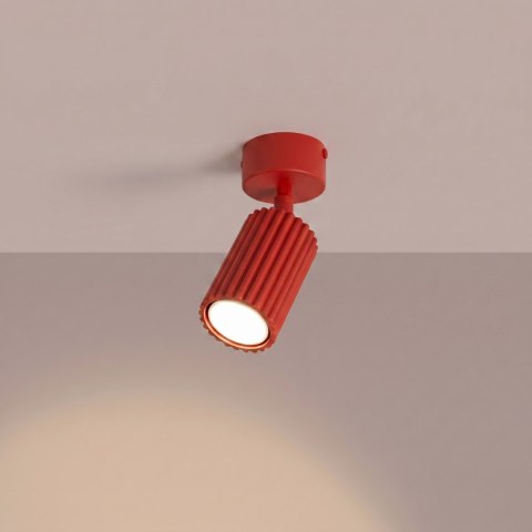 Sollux Lighting Plafon KARBON 1 czerwony