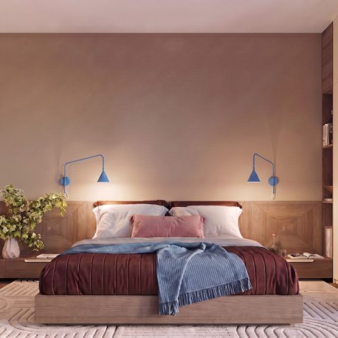 Sollux Lighting Kinkiet NOX 1 błękitny z włącznikiem