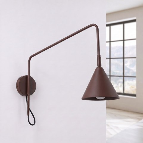 Sollux Lighting Kinkiet NOX 1 brązowy z włącznikiem