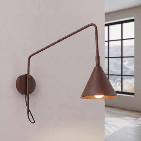 Sollux Lighting Kinkiet NOX 1 brązowy z włącznikiem