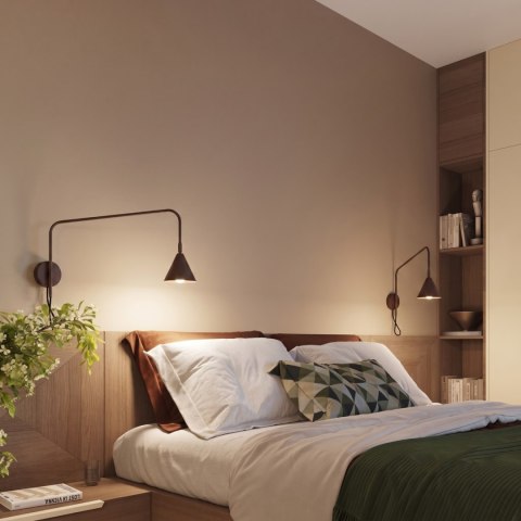 Sollux Lighting Kinkiet NOX 1 brązowy z włącznikiem