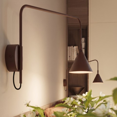 Sollux Lighting Kinkiet NOX 1 brązowy z włącznikiem