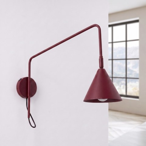 Sollux Lighting Kinkiet NOX 1 burgund z włącznikiem