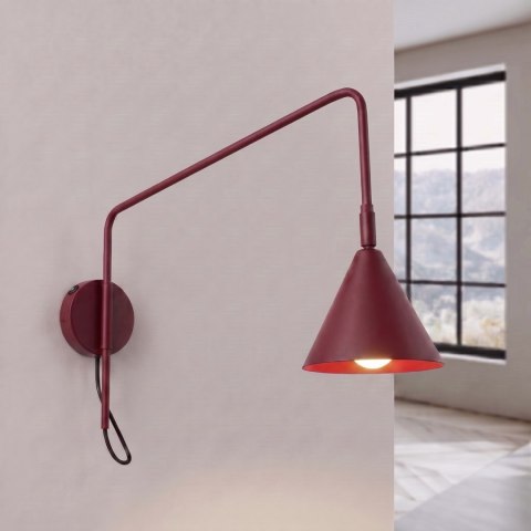 Sollux Lighting Kinkiet NOX 1 burgund z włącznikiem