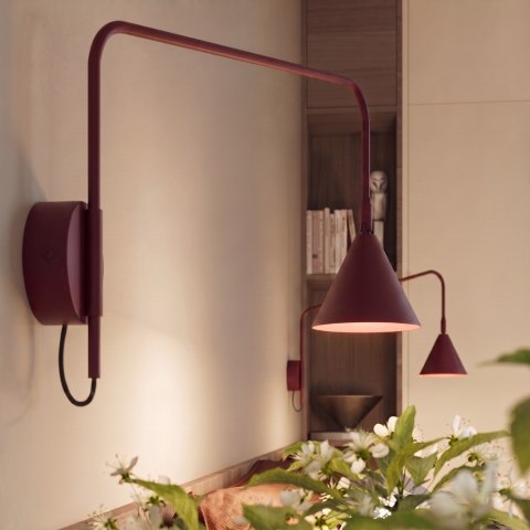 Sollux Lighting Kinkiet NOX 1 burgund z włącznikiem