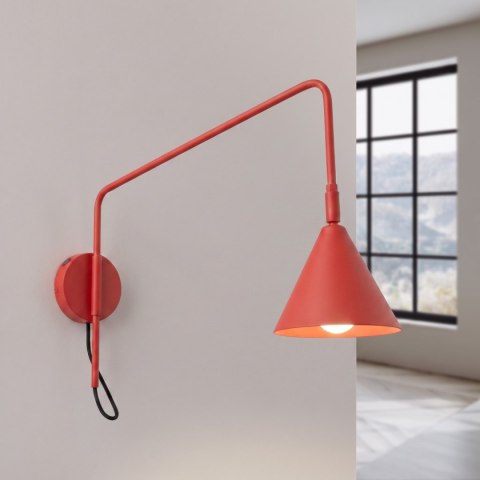 Sollux Lighting Kinkiet NOX 1 czerwony z włącznikiem