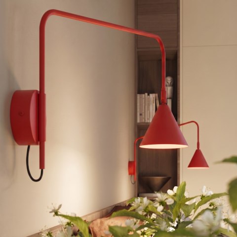 Sollux Lighting Kinkiet NOX 1 czerwony z włącznikiem