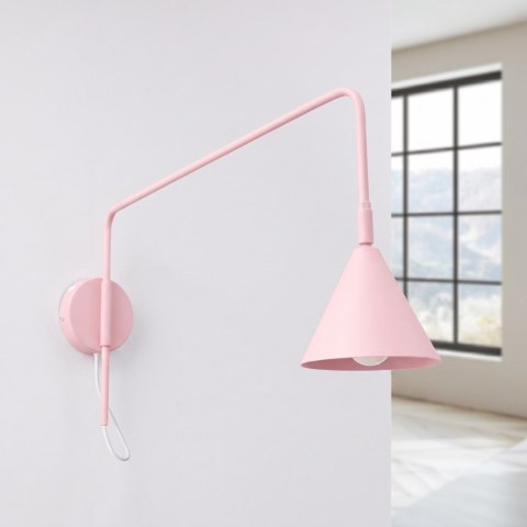 Sollux Lighting Kinkiet NOX 1 różowy z włącznikiem