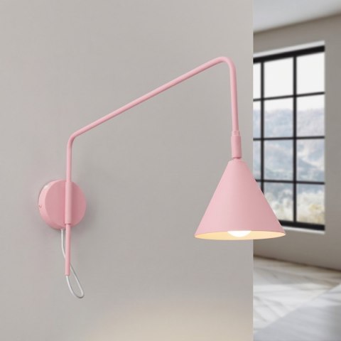 Sollux Lighting Kinkiet NOX 1 różowy z włącznikiem