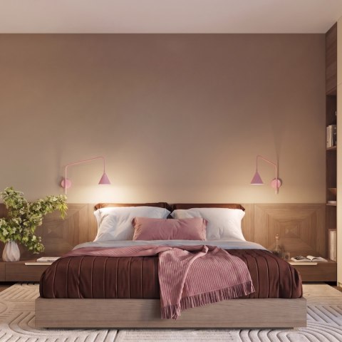Sollux Lighting Kinkiet NOX 1 różowy z włącznikiem