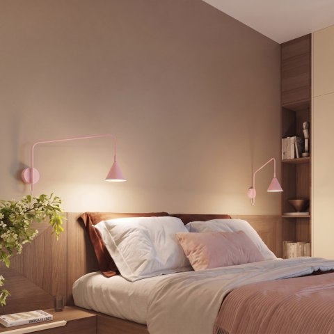 Sollux Lighting Kinkiet NOX 1 różowy z włącznikiem