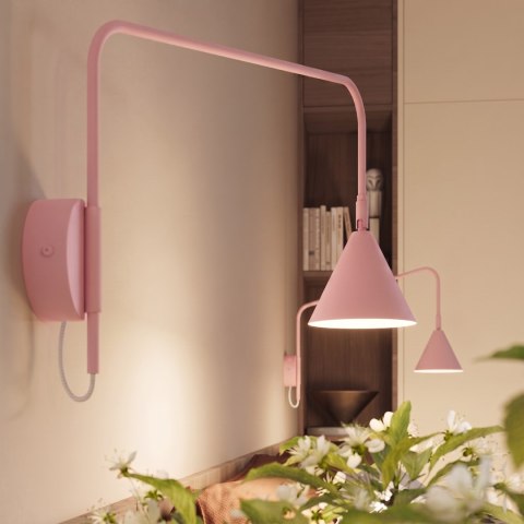 Sollux Lighting Kinkiet NOX 1 różowy z włącznikiem