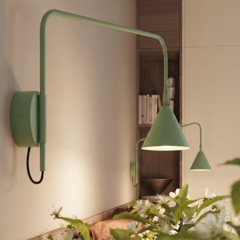 Sollux Lighting Kinkiet NOX 1 szałwiowy z włącznikiem