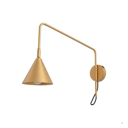 Sollux Lighting Kinkiet NOX 1 złoty z włącznikiem