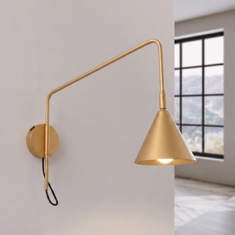 Sollux Lighting Kinkiet NOX 1 złoty z włącznikiem