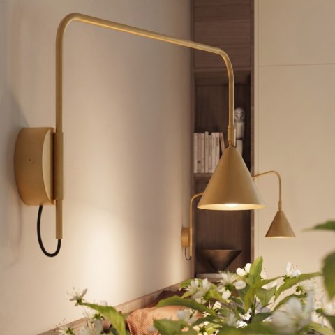Sollux Lighting Kinkiet NOX 1 złoty z włącznikiem