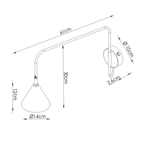 Sollux Lighting Kinkiet NOX 1 żółty z włącznikiem