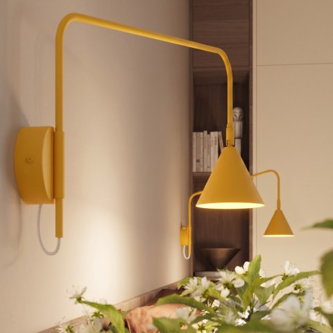 Sollux Lighting Kinkiet NOX 1 żółty z włącznikiem
