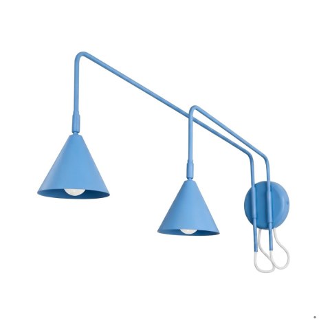 Sollux Lighting Kinkiet NOX 2 błękitny z włącznikiem