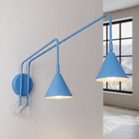 Sollux Lighting Kinkiet NOX 2 błękitny z włącznikiem