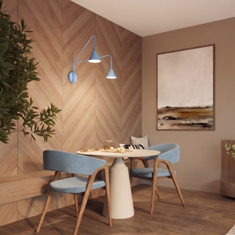 Sollux Lighting Kinkiet NOX 2 błękitny z włącznikiem