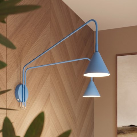 Sollux Lighting Kinkiet NOX 2 błękitny z włącznikiem