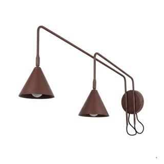 Sollux Lighting Kinkiet NOX 2 brązowy z włącznikiem