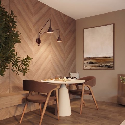 Sollux Lighting Kinkiet NOX 2 brązowy z włącznikiem