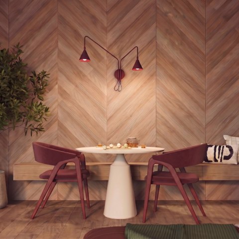 Sollux Lighting Kinkiet NOX 2 burgund z włącznikiem