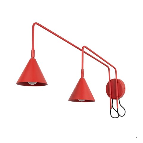 Sollux Lighting Kinkiet NOX 2 czerwony z włącznikiem