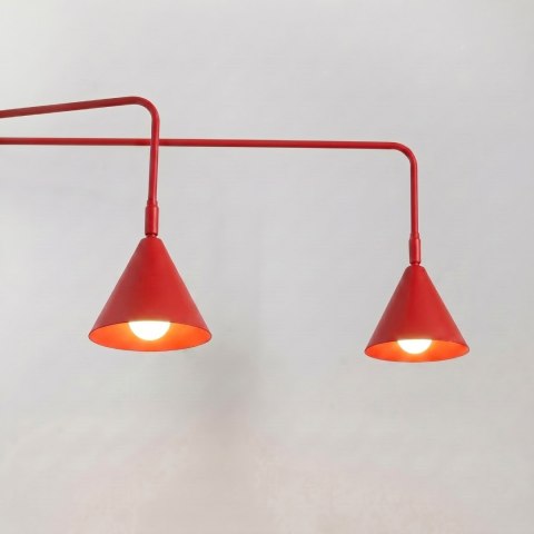 Sollux Lighting Kinkiet NOX 2 czerwony z włącznikiem