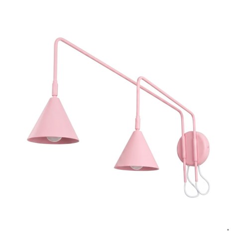 Sollux Lighting Kinkiet NOX 2 różowy z włącznikiem