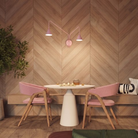 Sollux Lighting Kinkiet NOX 2 różowy z włącznikiem