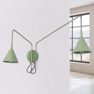 Sollux Lighting Kinkiet NOX 2 szałwiowy z włącznikiem