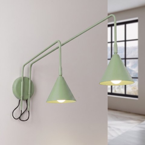 Sollux Lighting Kinkiet NOX 2 szałwiowy z włącznikiem