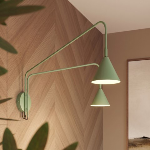 Sollux Lighting Kinkiet NOX 2 szałwiowy z włącznikiem