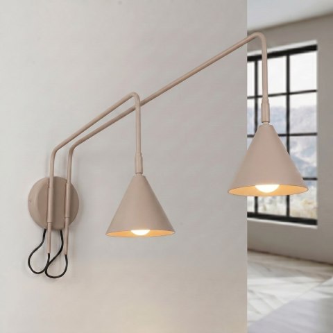 Sollux Lighting Kinkiet NOX 2 taupe z włącznikiem