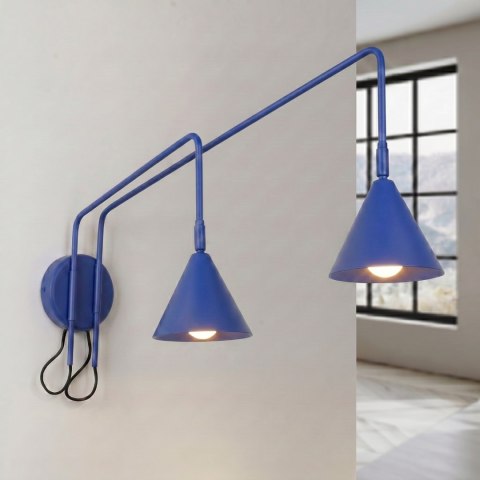 Sollux Lighting Kinkiet NOX 2 ultramaryna z włącznikiem