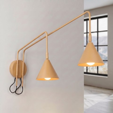Sollux Lighting Kinkiet NOX 2 złoty z włącznikiem