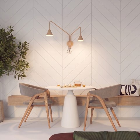 Sollux Lighting Kinkiet NOX 2 złoty z włącznikiem