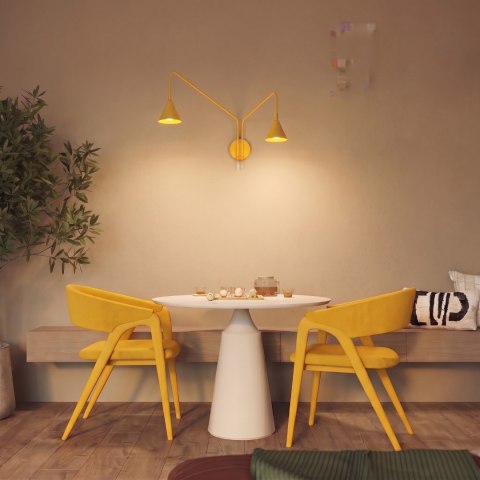 Sollux Lighting Kinkiet NOX 2 żółty z włącznikiem