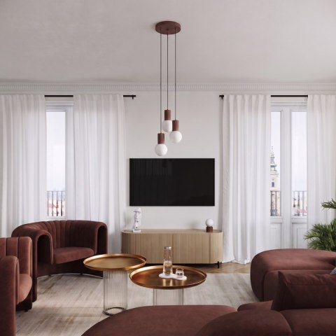 Sollux Lighting Lampa wisząca HALO 1 brązowa