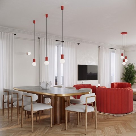 Sollux Lighting Lampa wisząca HALO 1 czerwona